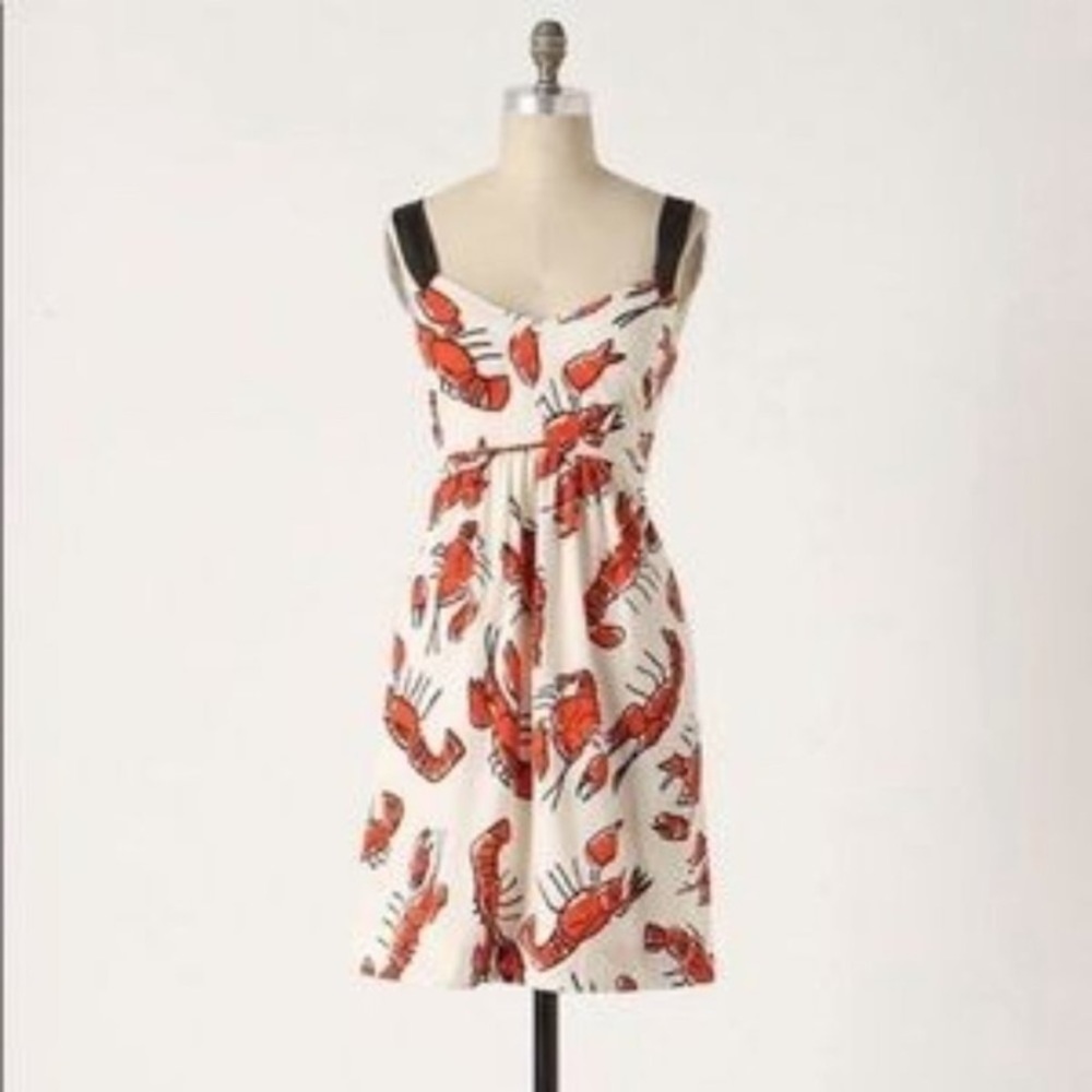 Anthropologie cotton lobster dress with pockets